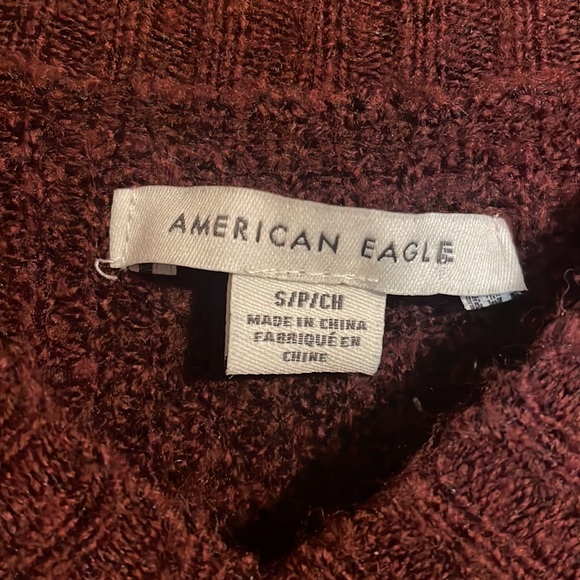 •AMERICAN EAGLE OUTFITTERS•WINE/TAN/OATMEAL STRIPED OVERSIZED SWEATER SIZE SMALL - Picture 4 of 8